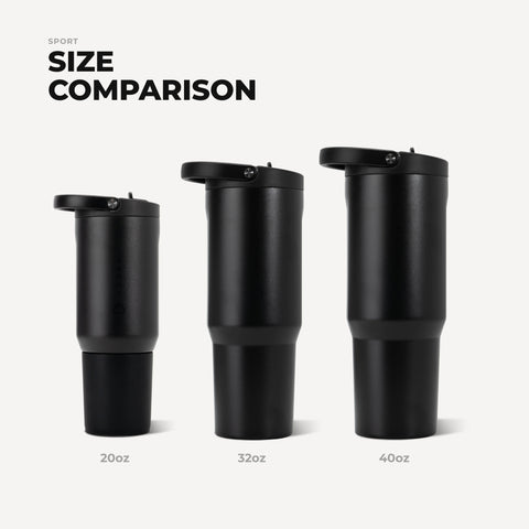 Sport 20oz | Insulated Water Bottle, Leakproof Flip Straw – Black